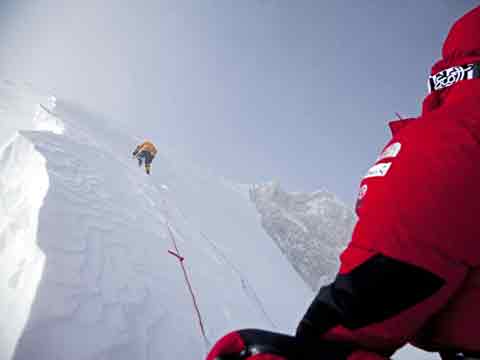 
Gasherbrum II First Winter Ascent - Denis Urubko Leading Last Steps To Gasherbrum II Summit February 2, 2011 With Simone Moro Below - neverstopexploring.com
